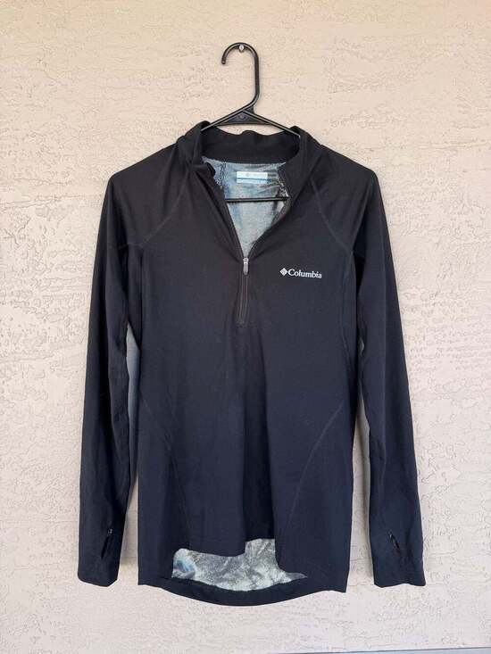 Columbia Tops - Columbia Omni-Heat Half-Zip Baselayer, Black, Women's Size Small
